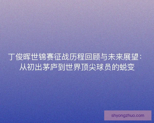 丁俊晖世锦赛征战历程回顾与未来展望：从初出茅庐到世界顶尖球员的蜕变