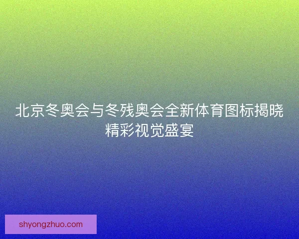 北京冬奥会与冬残奥会全新体育图标揭晓精彩视觉盛宴