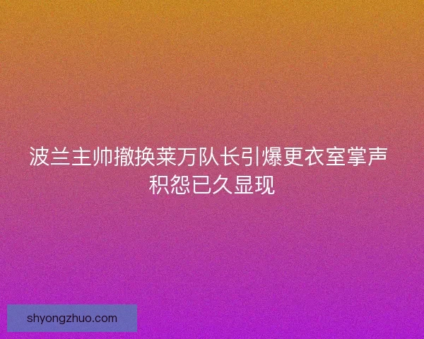 波兰主帅撤换莱万队长引爆更衣室掌声 积怨已久显现 波兰主帅撤换莱万队长引爆更衣室掌声 积怨已久显现