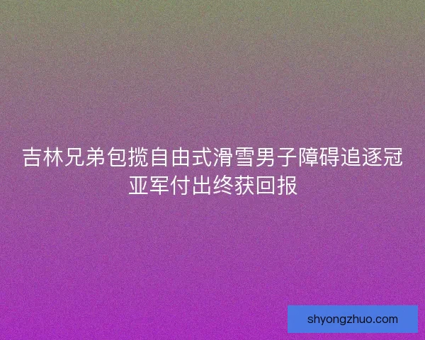 吉林兄弟包揽自由式滑雪男子障碍追逐冠亚军付出终获回报